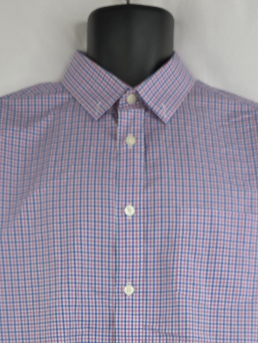 UNTUCKit Men's Checked Button Down Shirt Pink Blue Size Large CP-3567 - Picture 3 of 10